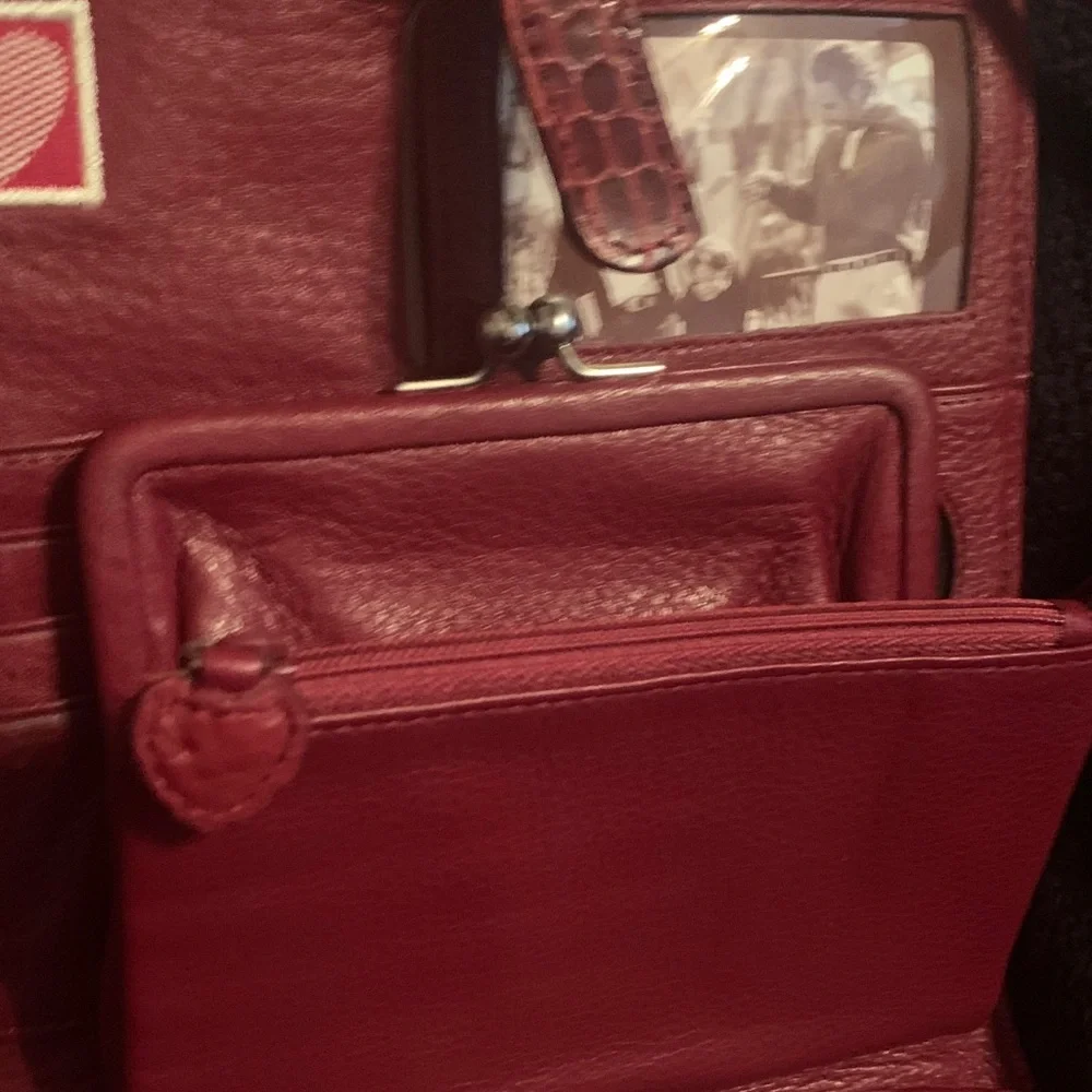 Brighton Red Crocodile Pattern Crossbody Bag - Picture 5 of 8